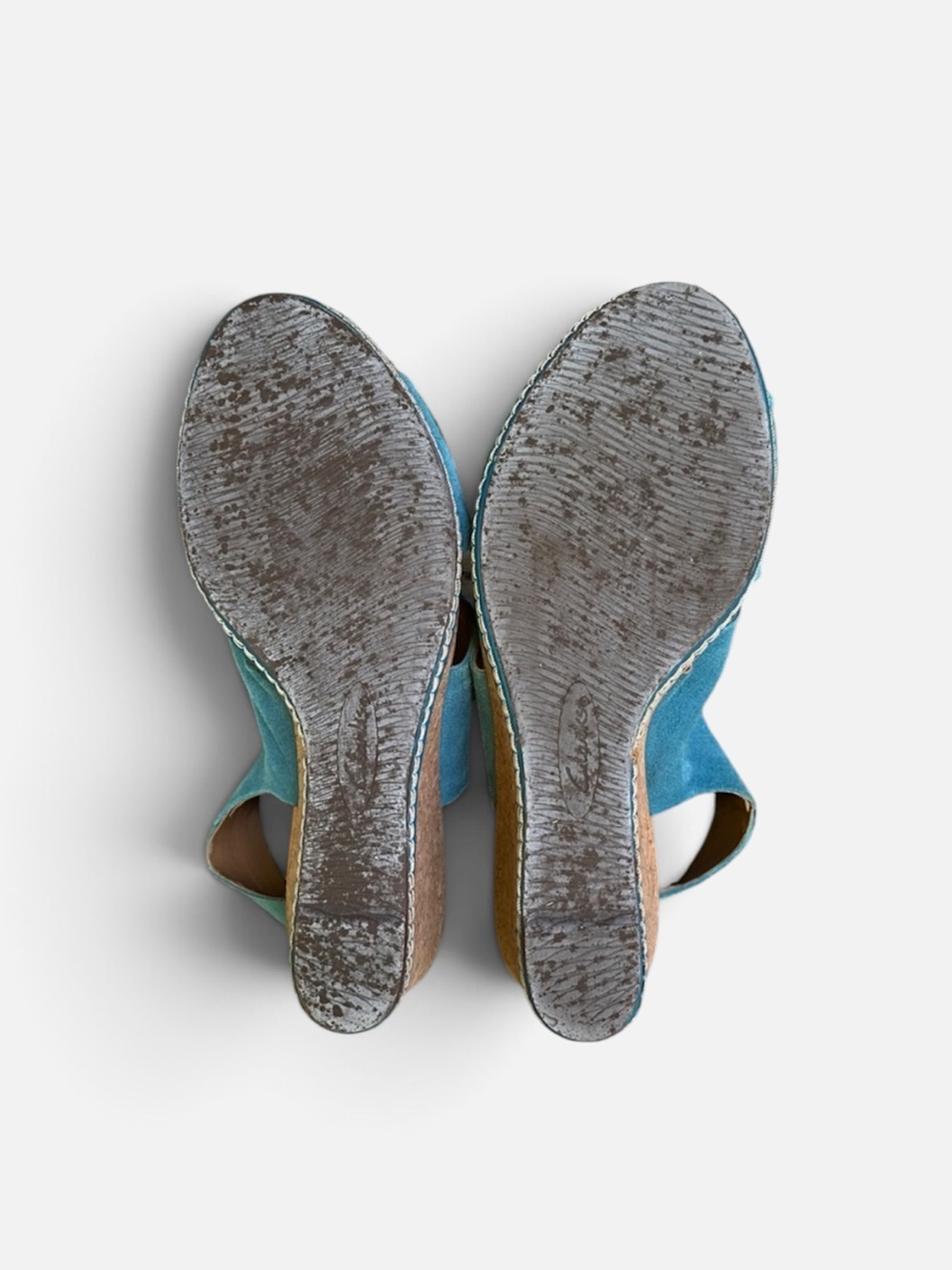 Clark’s Helio Float Cork Wedge Sandal in Teal Suede Size 9 - Picture 10 of 10